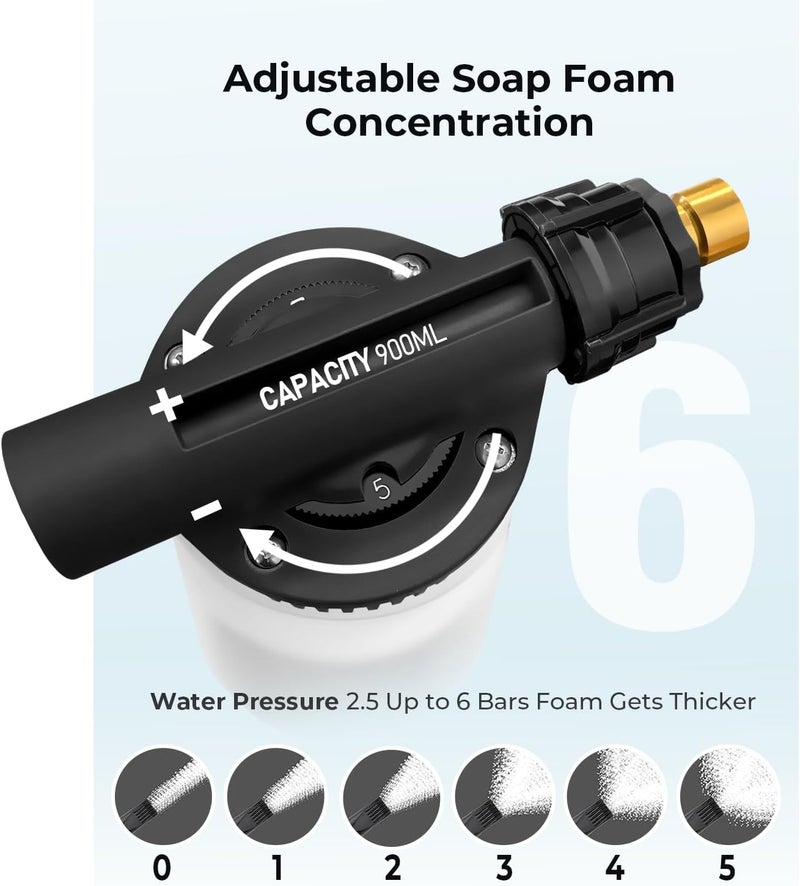 ARTIPOLY Car Wash Foam Gun + Microfiber Wash Mitt - Car Foam Sprayer - Foam Cannon for Hose - Spray Foam Gun Cleaner - Snow Foam Blaster for Cars, Boats, RVs, Foam Cannon Connects to Any Garden Hose - Image 4